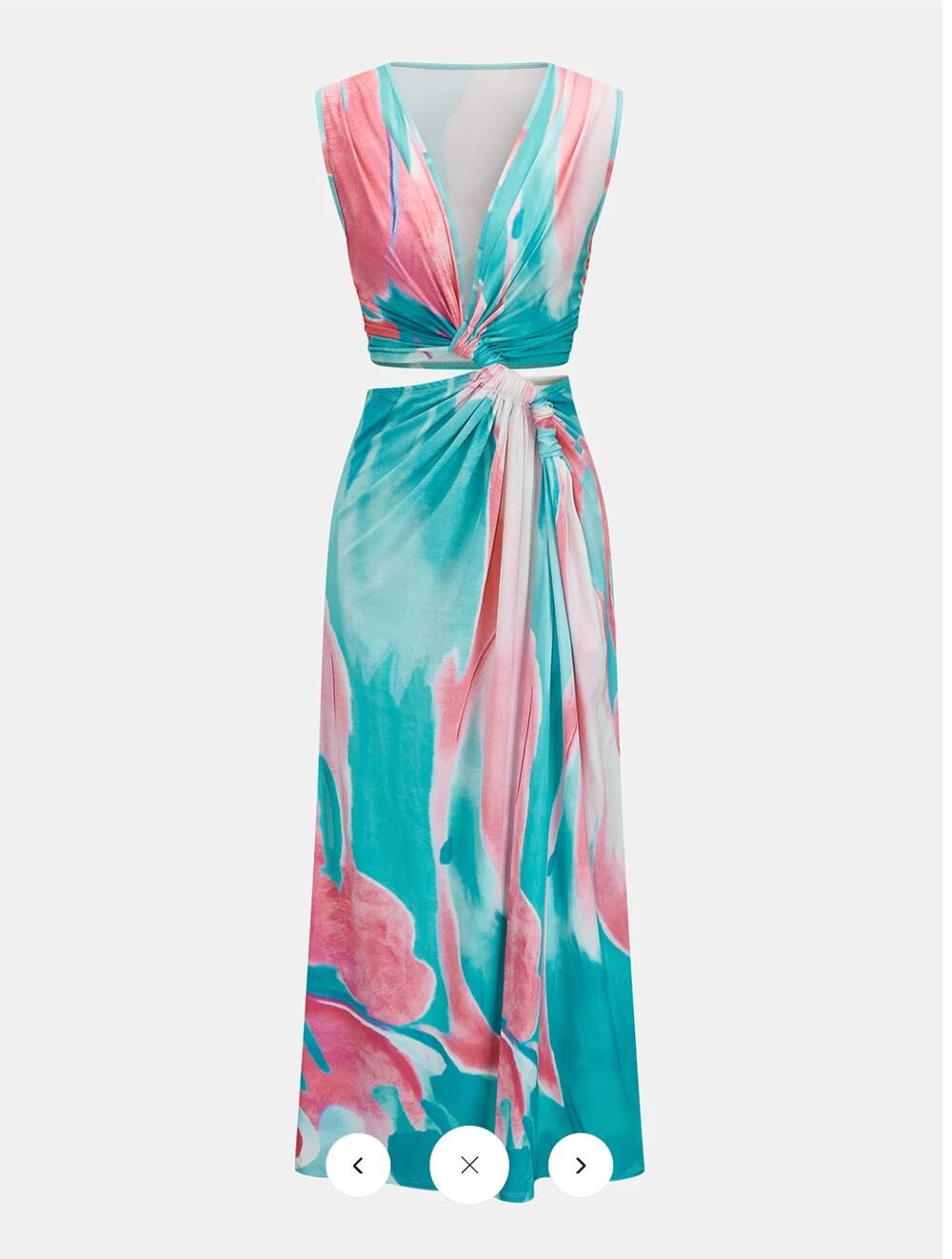 NWT Commense Twist Cutout Sleeveless Tie Dye Maxi Dress Sz M